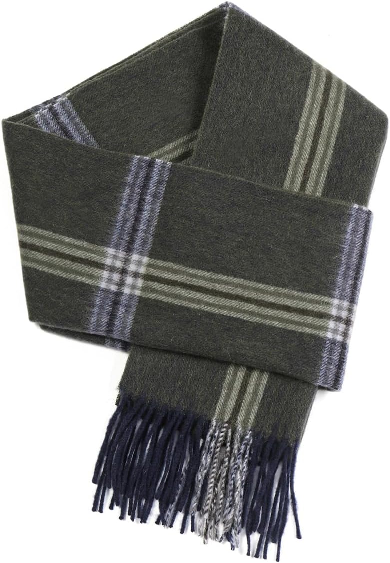 SKNSOFT Winter Wool Plaid Scarf for Men,Women Fashion Tartan Wrap Checkered Scarves - Image 1